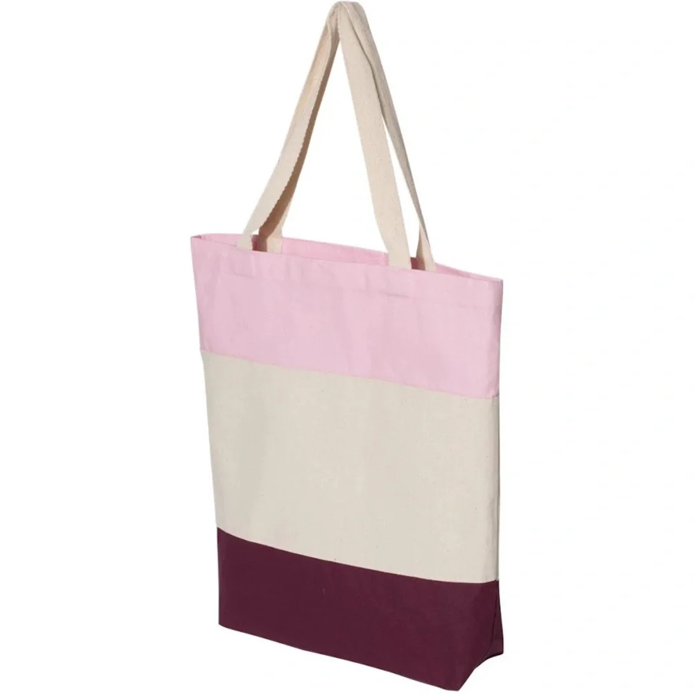 NWOT Tricolor Cotton Canvas Shopping Tote